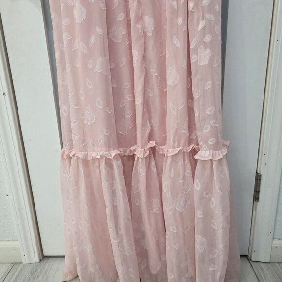 Lulus Pastel Pink Puff Sleeve Maxi Dress 1X | Romantic Vibes - Picture 14 of 16